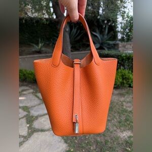 Hermes Picotin 18 Orange from 2026 Clemence leather New In Box